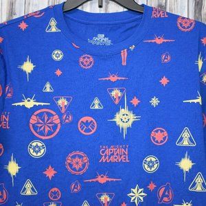 The Mighty Captain Marvel Blue T-Shirt Large
